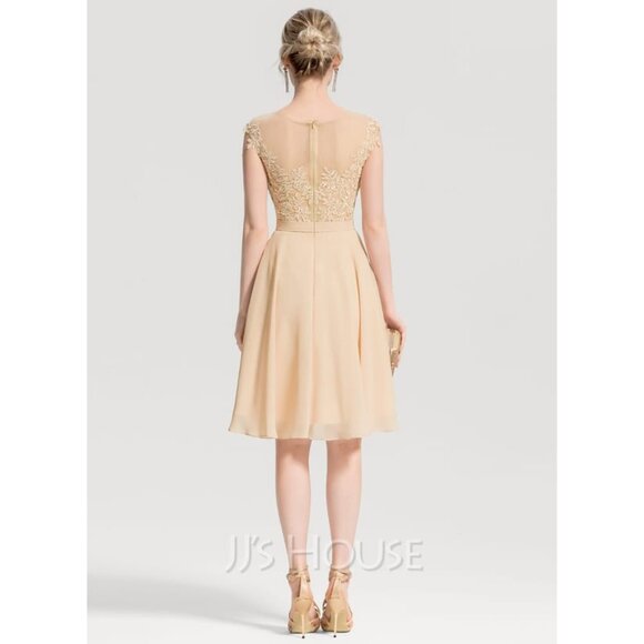 NWT JJs House Womens Size 8 Blue A-line Knee-Length Chiffon Cocktail Dress NEW - Picture 8 of 8